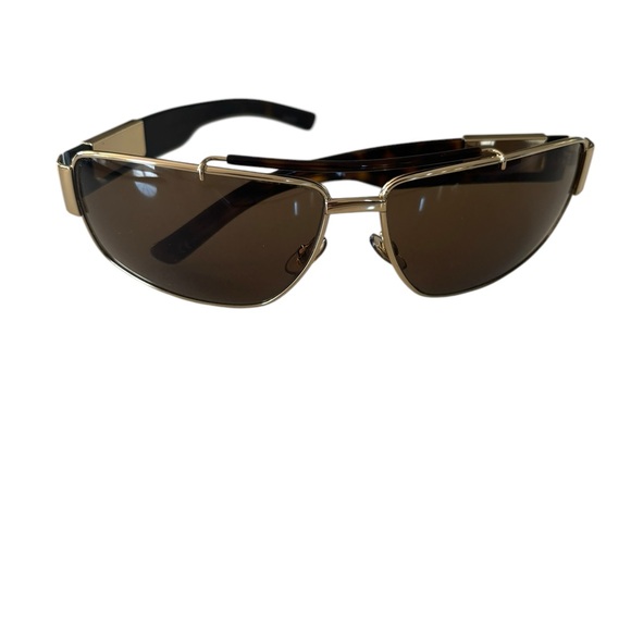 Pristine Gucci Vintage Tortoise & Gold Sunglasses 1856/S Rectangle Frame - Picture 7 of 8